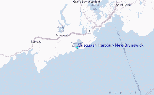 Musquash Harbour, New Brunswick Tide Station Location Map