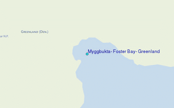 Myggbukta, Foster Bay, Greenland Tide Station Location Map