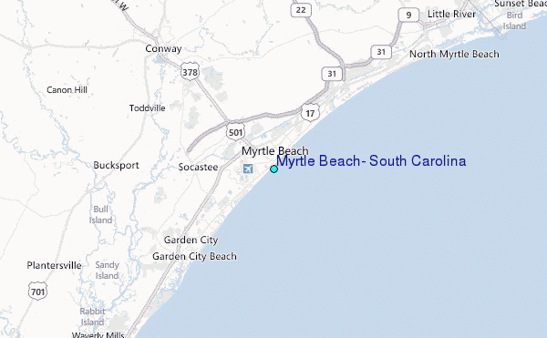 Myrtle Beach, South Carolina Tide Station Location Map