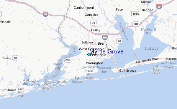 Myrtle Grove Tide Station Location Map