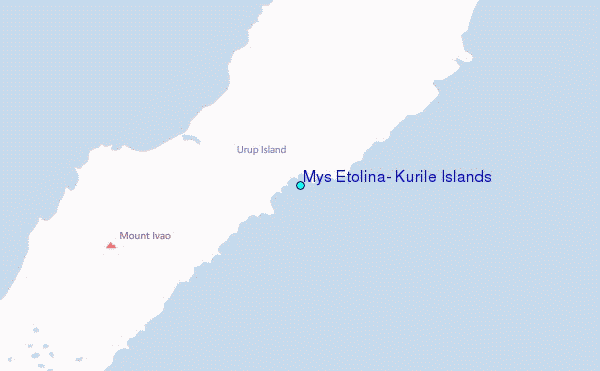 Mys Etolina, Kurile Islands Tide Station Location Map