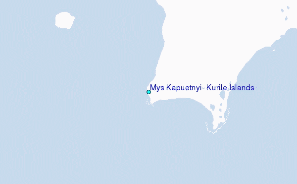 Mys Kapuetnyi, Kurile Islands Tide Station Location Map