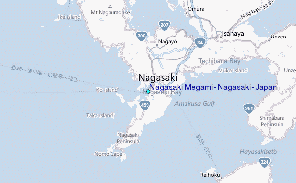 Nagasaki Megami, Nagasaki, Japan Tide Station Location Map