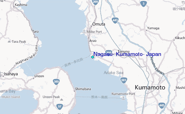 Nagasu, Kumamoto, Japan Tide Station Location Map