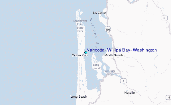 Nahcotta, Willipa Bay, Washington Tide Station Location Map