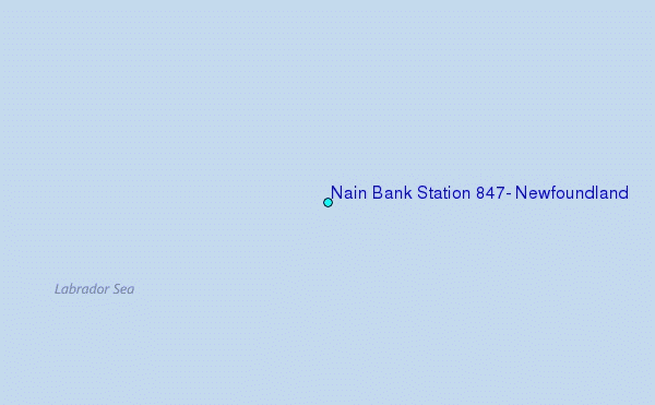 Nain Bank Station 847, Newfoundland Tide Station Location Map