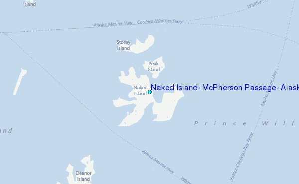 Naked Island, McPherson Passage, Alaska Tide Station Location Map