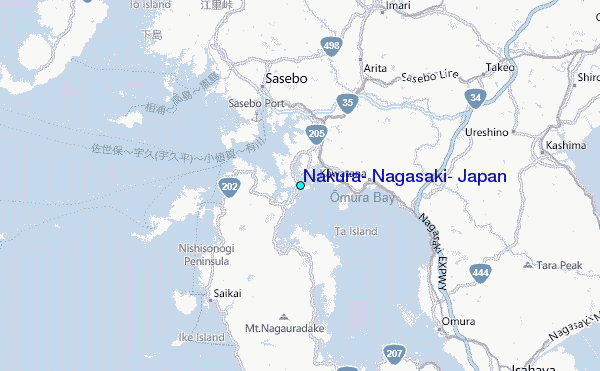 Nakura, Nagasaki, Japan Tide Station Location Map