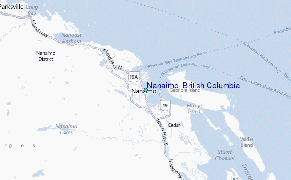 Nanaimo, British Columbia Tide Station Location Map