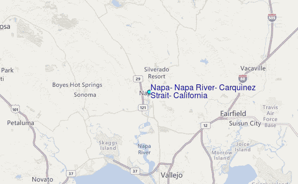 Napa, Napa River, Carquinez Strait, California Tide Station Location Map