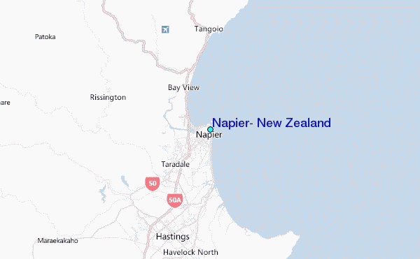 Napier, New Zealand Tide Station Location Map