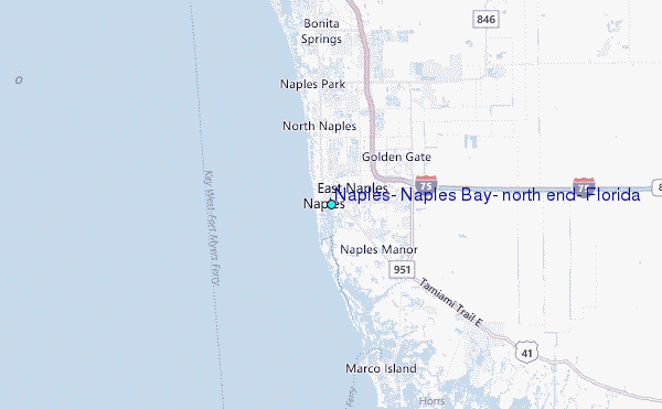 Naples, Naples Bay, north end, Florida Tide Station Location Map