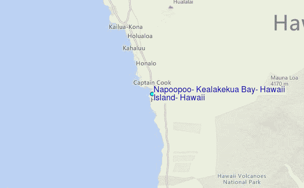 Napoopoo, Kealakekua Bay, Hawaii Island, Hawaii Tide Station Location Map