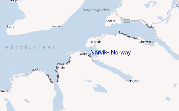Narvik, Norway Tide Station Location Map