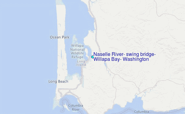 Naselle River, swing bridge, Willapa Bay, Washington Tide Station Location Map