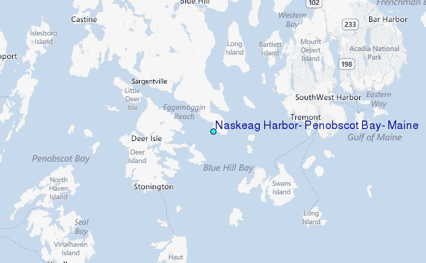 Naskeag Harbor, Penobscot Bay, Maine Tide Station Location Map
