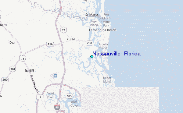 Nassauville, Florida Tide Station Location Map