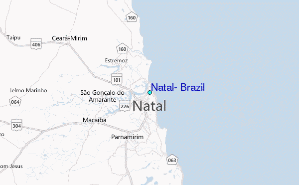 Natal, Brazil Tide Station Location Map