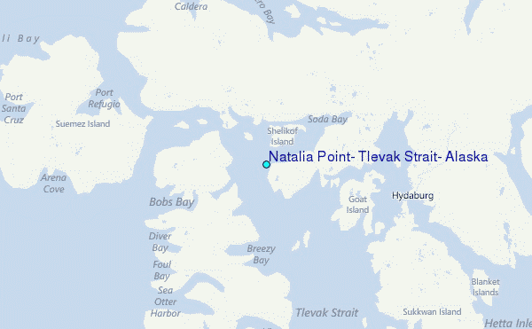 Natalia Point, Tlevak Strait, Alaska Tide Station Location Map
