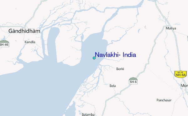 Navlakhi, India Tide Station Location Map