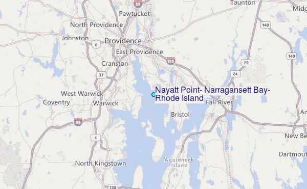 Nayatt Point, Narragansett Bay, Rhode Island Tide Station Location Map