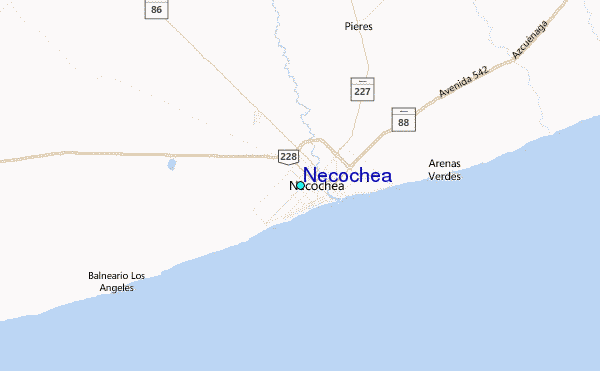 Necochea Tide Station Location Map