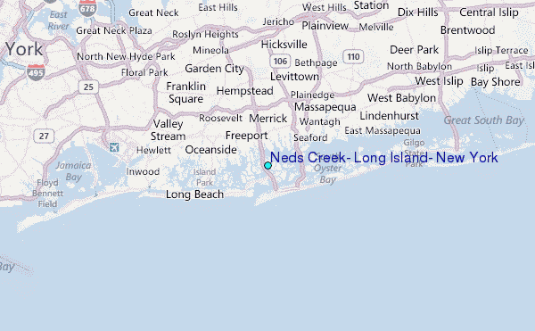 Neds Creek, Long Island, New York Tide Station Location Map