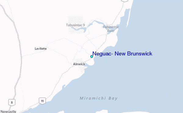 Neguac, New Brunswick Tide Station Location Map