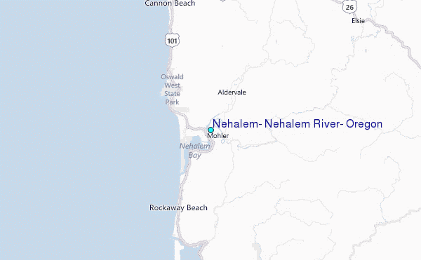 Nehalem, Nehalem River, Oregon Tide Station Location Map
