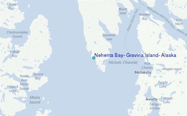 Nehenta Bay, Gravina Island, Alaska Tide Station Location Map