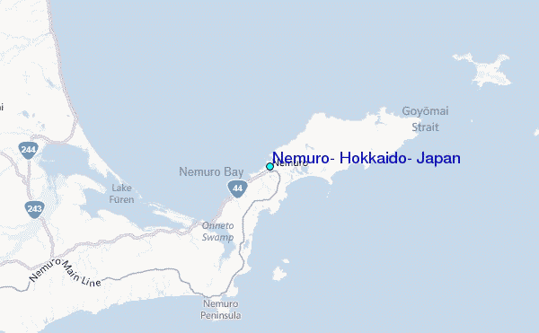 Nemuro, Hokkaido, Japan Tide Station Location Map