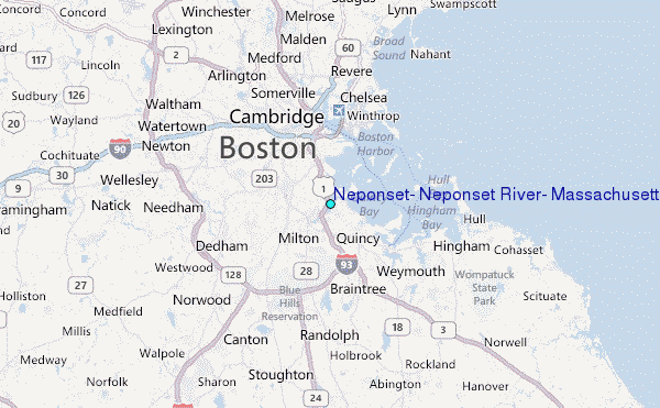 Neponset, Neponset River, Massachusetts Tide Station Location Map