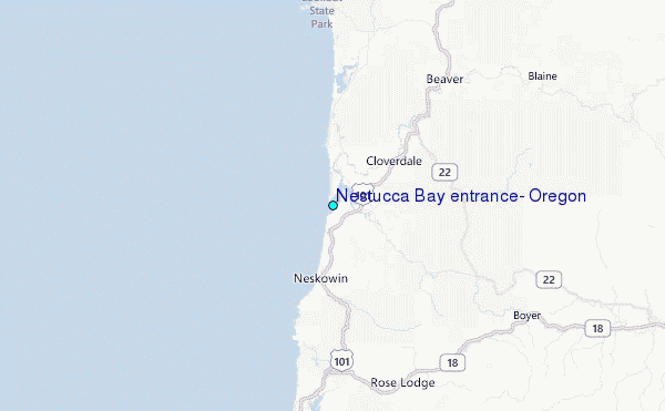 Nestucca Bay entrance, Oregon Tide Station Location Map