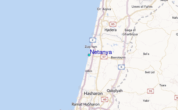 Netanya Tide Station Location Map