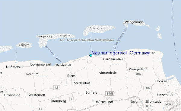 Neuharlingersiel, Germany Tide Station Location Map
