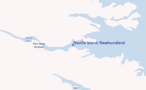 Neville Island, Newfoundland Tide Station Location Map