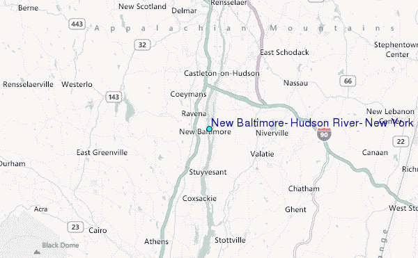 New Baltimore, Hudson River, New York Tide Station Location Map