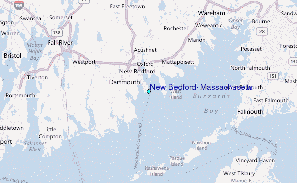 New Bedford, Massachusetts Tide Station Location Map