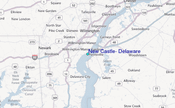 New Castle, Delaware Tide Station Location Map