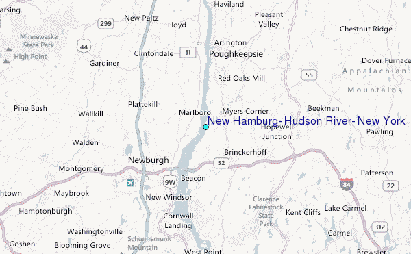 New Hamburg, Hudson River, New York Tide Station Location Map