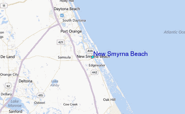 New Smyrna Beach Tide Station Location Map