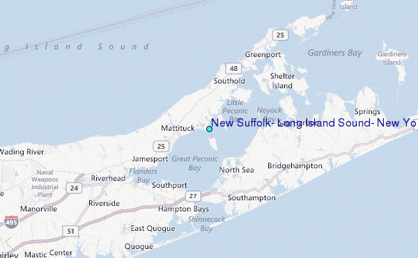 New Suffolk, Long Island Sound, New York Tide Station Location Map