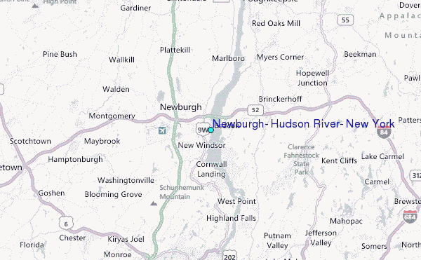 Newburgh, Hudson River, New York Tide Station Location Map