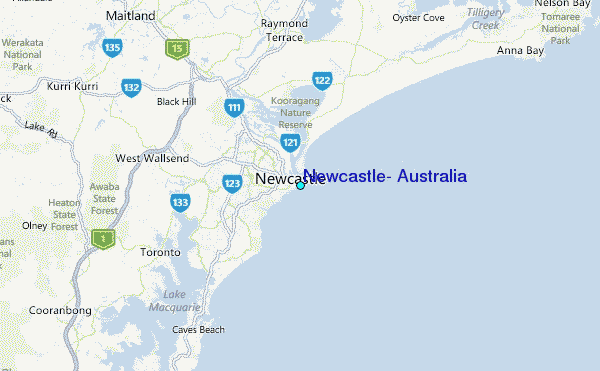 Newcastle, Australia Tide Station Location Map