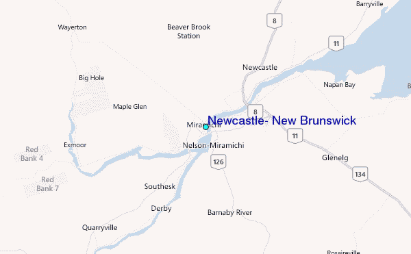 Newcastle, New Brunswick Tide Station Location Map