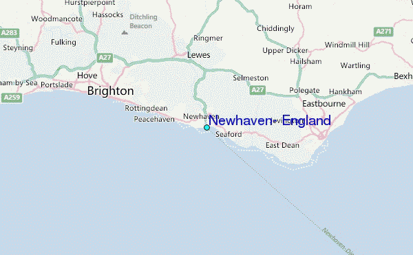 Newhaven, England Tide Station Location Map