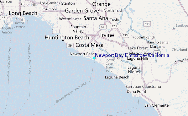 Newport Bay Entrance, California Tide Station Location Map
