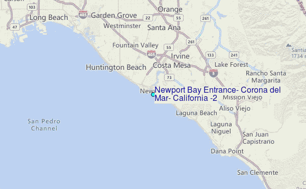 Newport Bay Entrance, Corona del Mar, California (2) Tide Station Location Map