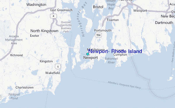 Newport, Rhode Island Tide Station Location Map
