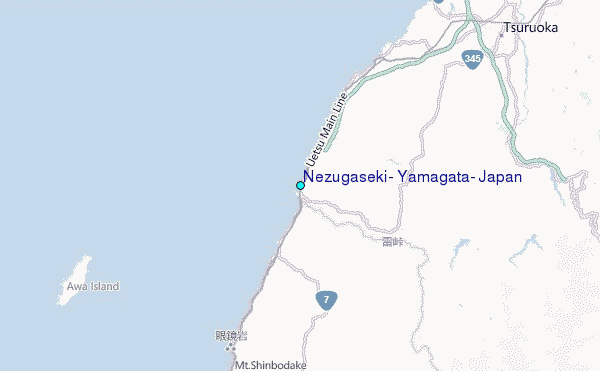 Nezugaseki, Yamagata, Japan Tide Station Location Map